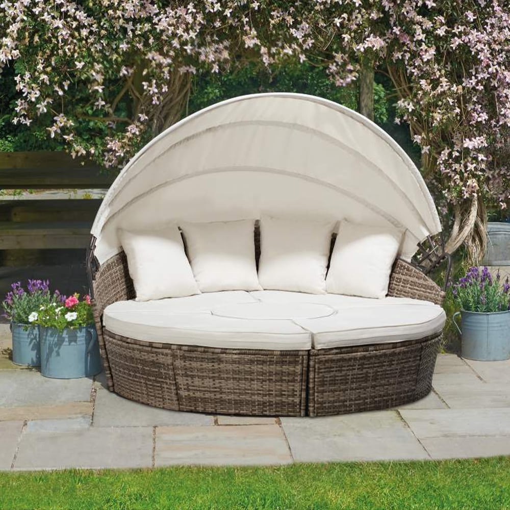 Rattan effect day sofa outlet