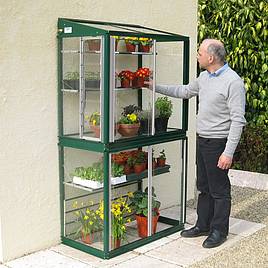 Deluxe Hampton Mini Lean-to Greenhouse Racing Green