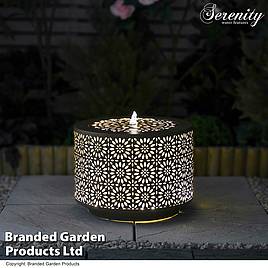 Marrakech Grey Lantern Effect Metal Water Feature