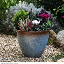 Blue Breeze Bell Glazed Planter