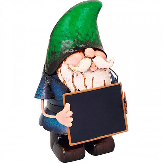 Metal Gnome with Chalk Board