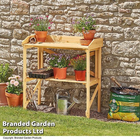 Garden Grow Wooden Two-Tier Potting Bench