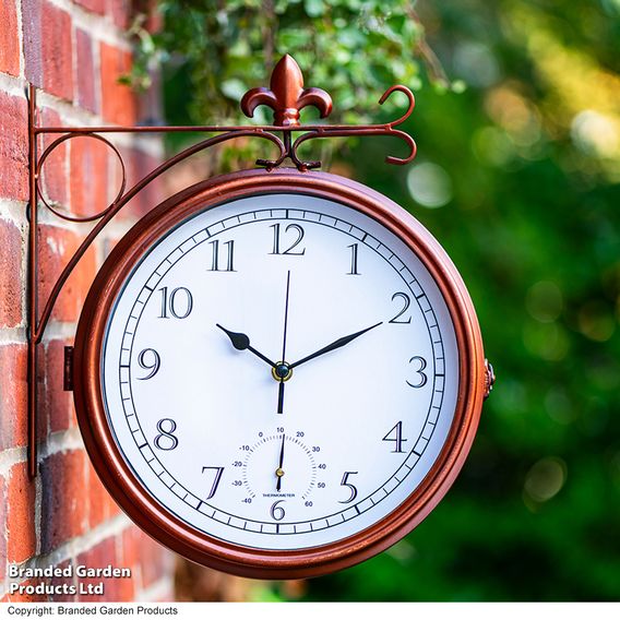 Garden Gear - Wyevale Double-Sided Station Clock + Thermometer