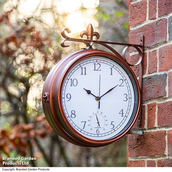 Garden Gear - Wyevale Double-Sided Station Clock + Thermometer