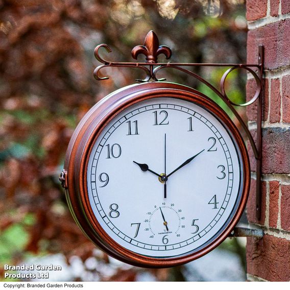 Garden Gear - Wyevale Double-Sided Station Clock + Thermometer