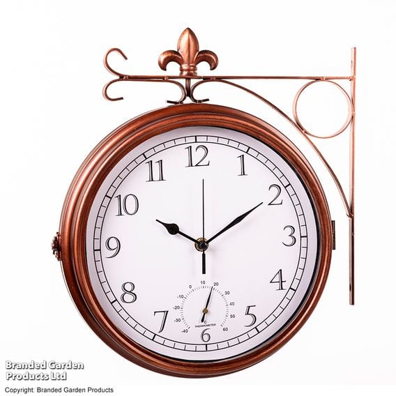 Garden Gear - Wyevale Double-Sided Station Clock + Thermometer