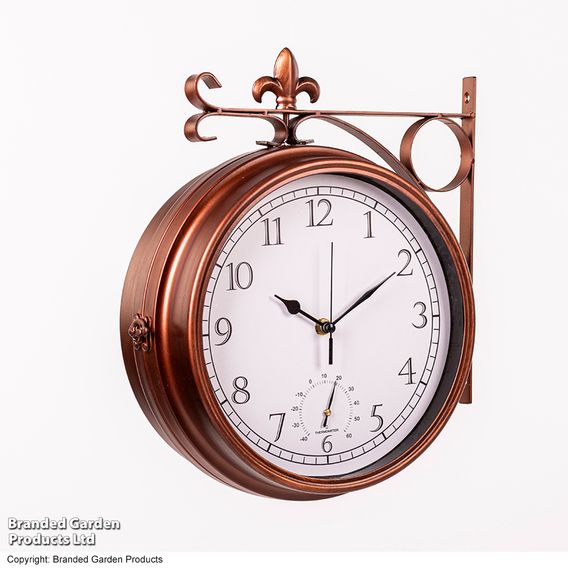 Garden Gear - Wyevale Double-Sided Station Clock + Thermometer