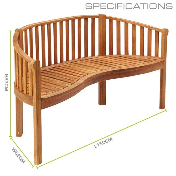 Garden Gear - Acacia 3-Person Banana Bench