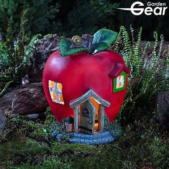Garden Gear Solar LED Apple Fairy House
