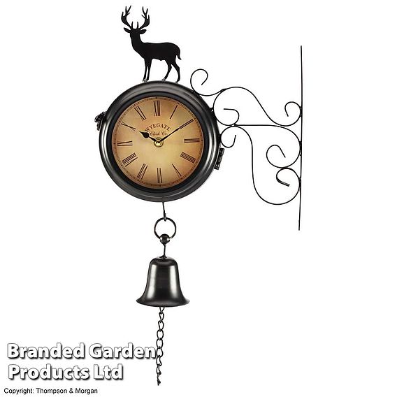 Wall Mounted Clock with Metal Stag