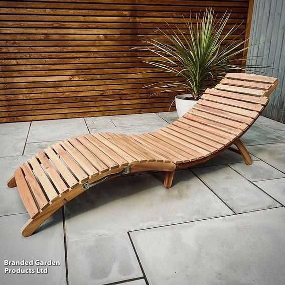 Garden Gear - Acacia Sun Lounger with Cushion