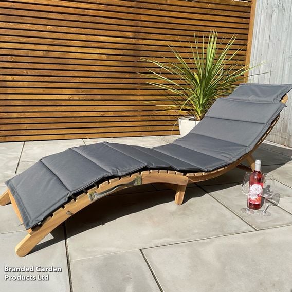 Garden Gear - Acacia Sun Lounger with Cushion