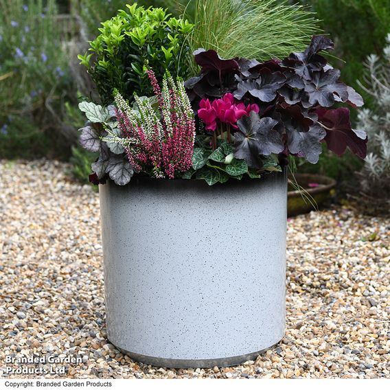 Garden Gear - Slate/Black Glazed Cylinder Planter
