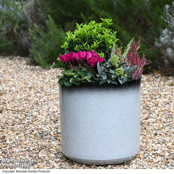 Garden Gear - Slate/Black Glazed Cylinder Planter