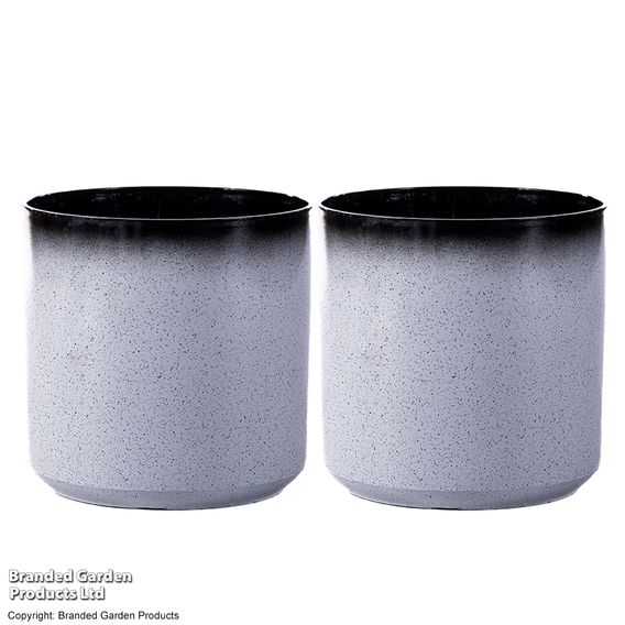 Garden Gear - Slate/Black Glazed Cylinder Planter
