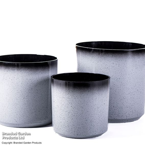Garden Gear - Slate/Black Glazed Cylinder Planter