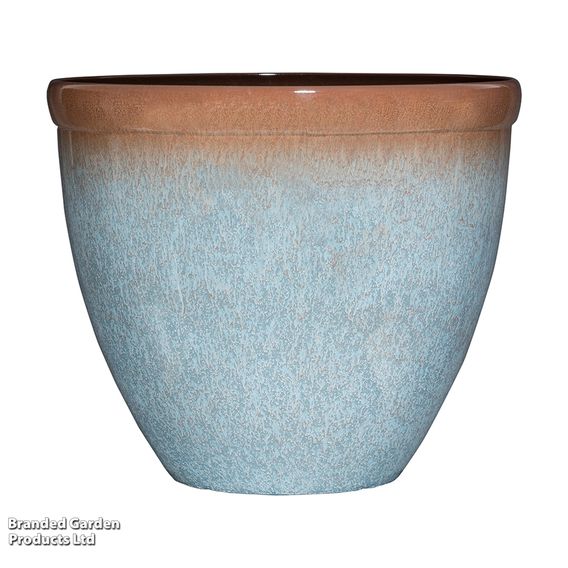 Blue Breeze Bell Glazed Planter