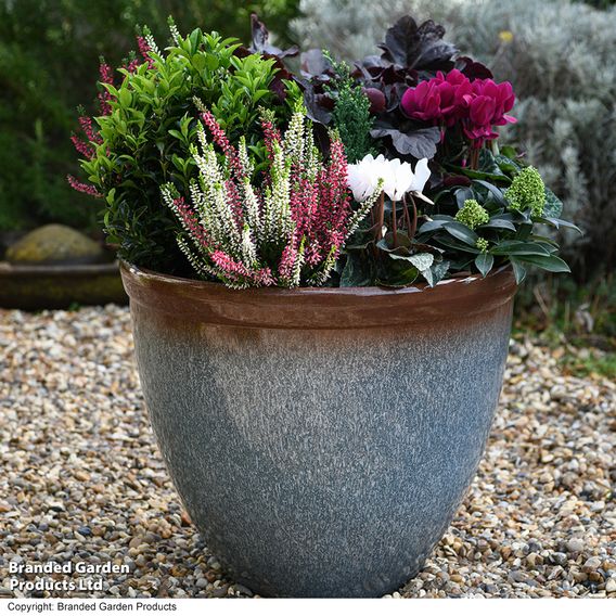 Blue Breeze Bell Glazed Planter