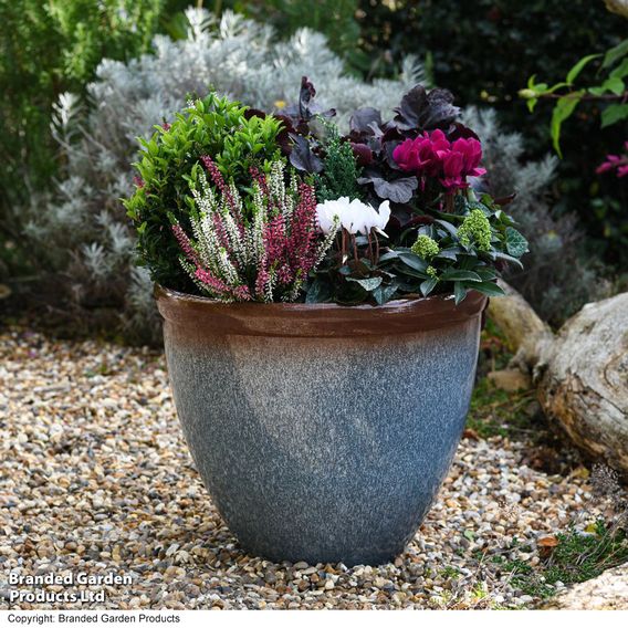 Blue Breeze Bell Glazed Planter