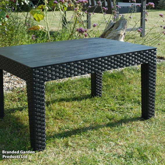 Garden Gear - Black Rattan Effect Side Table