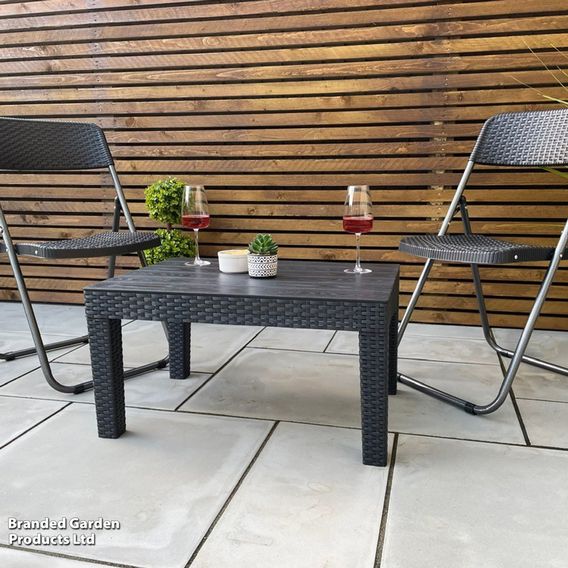 Garden Gear - Black Rattan Effect Side Table