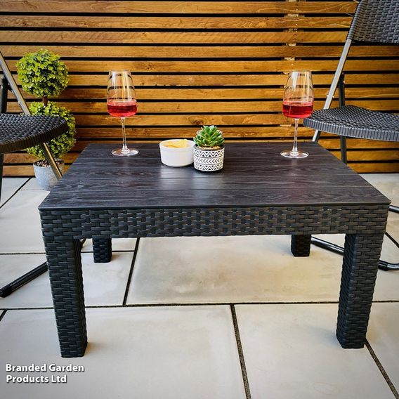 Garden Gear - Black Rattan Effect Side Table