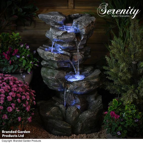 Serenity - Cascading Rock Water Fall Water Feature